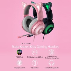 Razer Kraken Kitty Kabling Headset Pink